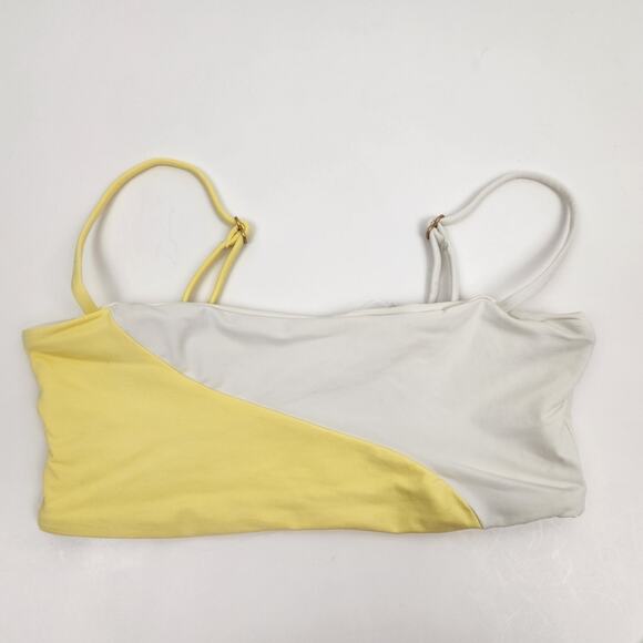 L*Space Ari Bikini Top in Yellow White Size Small NWT - Picture 3 of 6